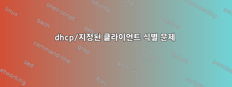 dhcp/지정된 클라이언트 식별 문제