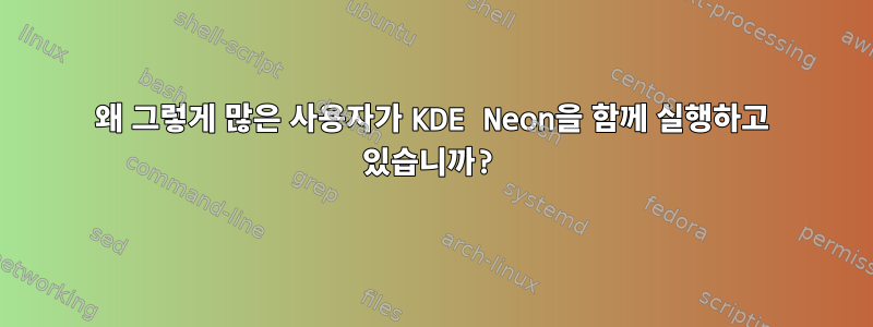 왜 그렇게 많은 사용자가 KDE Neon을 함께 실행하고 있습니까?