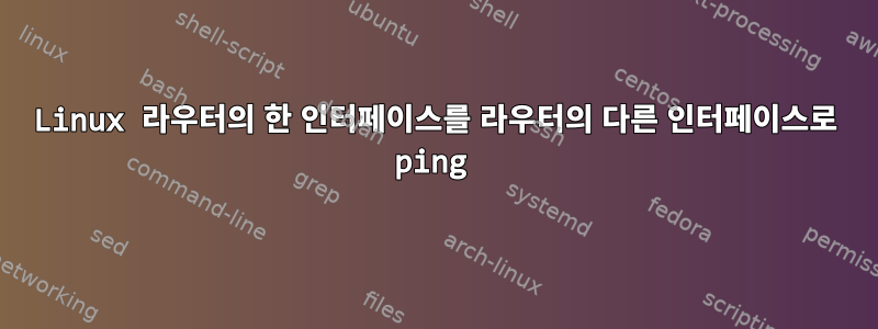 Linux 라우터의 한 인터페이스를 라우터의 다른 인터페이스로 ping