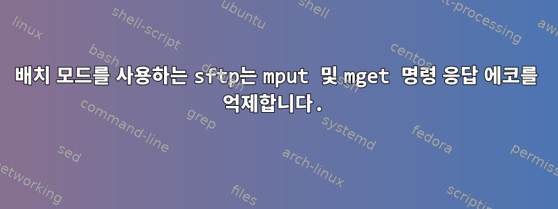 배치 모드를 사용하는 sftp는 mput 및 mget 명령 응답 에코를 억제합니다.