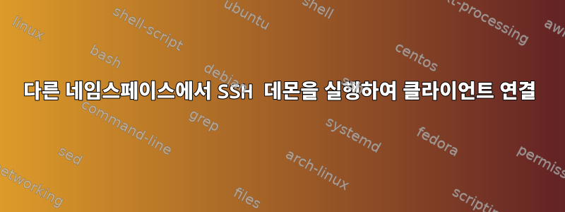 다른 네임스페이스에서 SSH 데몬을 실행하여 클라이언트 연결