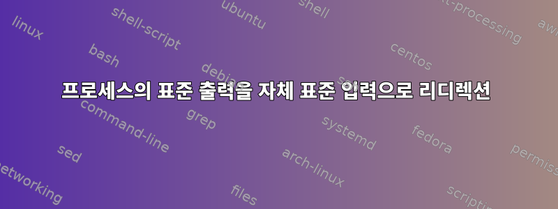 프로세스의 표준 출력을 자체 표준 입력으로 리디렉션