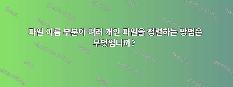 파일 이름 부분이 여러 개인 파일을 정렬하는 방법은 무엇입니까?