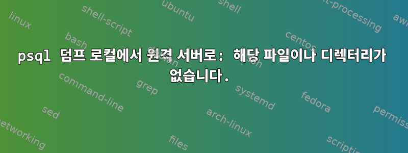 psql 덤프 로컬에서 원격 서버로: 해당 파일이나 디렉터리가 없습니다.