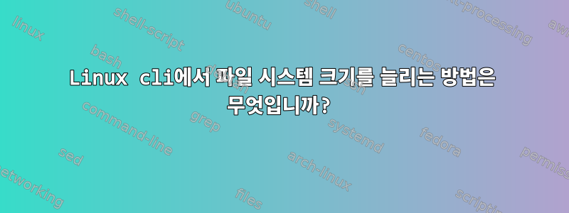 Linux cli에서 파일 시스템 크기를 늘리는 방법은 무엇입니까?