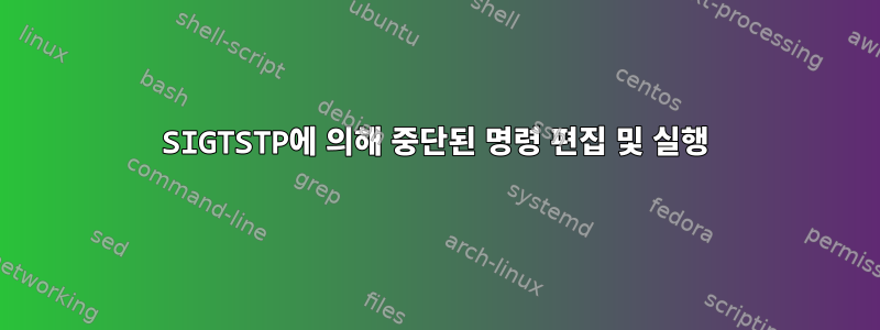 SIGTSTP에 의해 중단된 명령 편집 및 실행