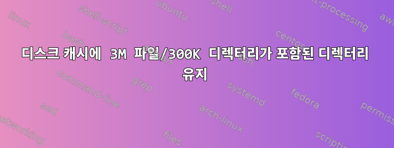 디스크 캐시에 3M 파일/300K 디렉터리가 포함된 디렉터리 유지