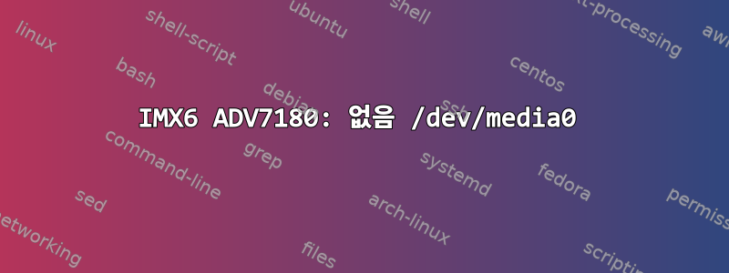 IMX6 ADV7180: 없음 /dev/media0