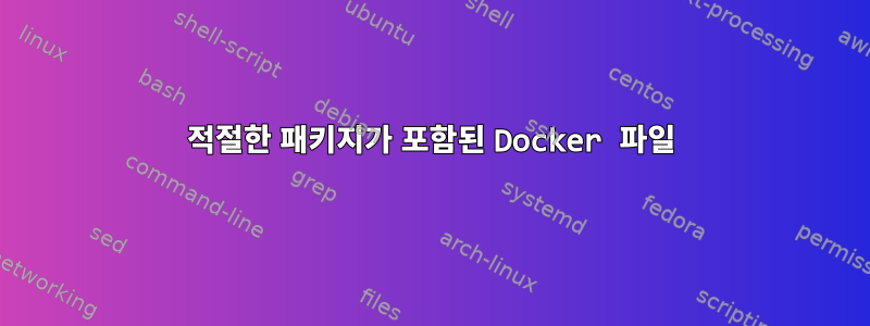 적절한 패키지가 포함된 Docker 파일