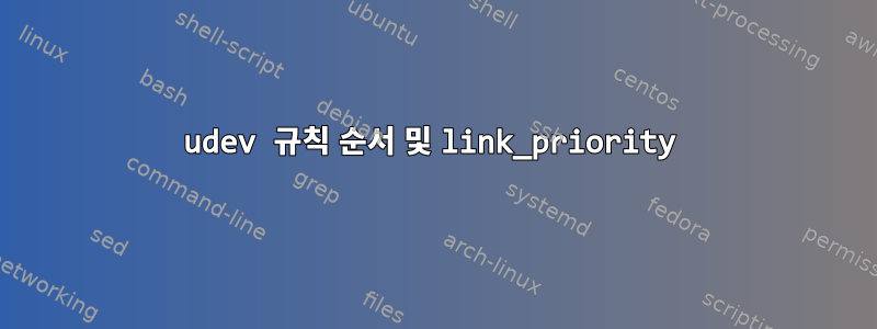 udev 규칙 순서 및 link_priority