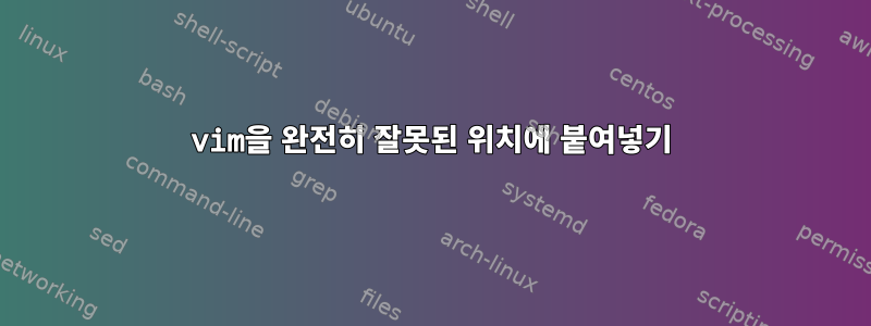 vim을 완전히 잘못된 위치에 붙여넣기