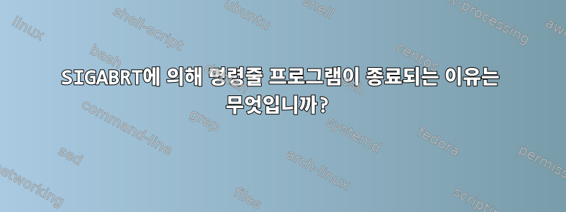 SIGABRT에 의해 명령줄 프로그램이 종료되는 이유는 무엇입니까?