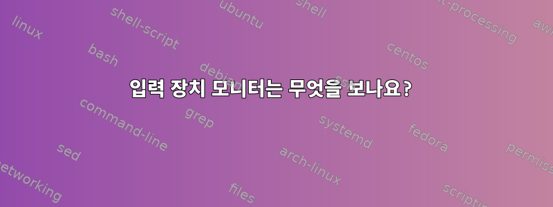 입력 장치 모니터는 무엇을 보나요?