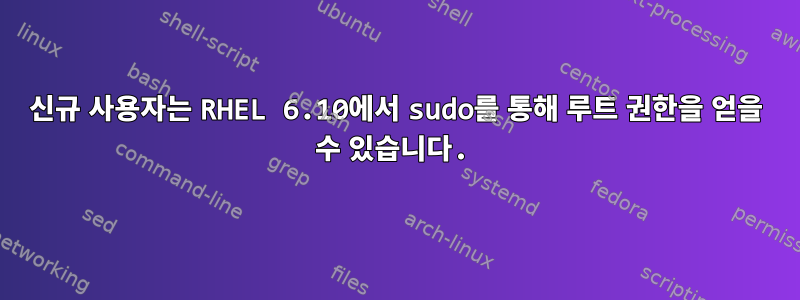 신규 사용자는 RHEL 6.10에서 sudo를 통해 루트 권한을 얻을 수 있습니다.