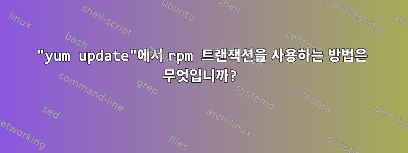 "yum update"에서 rpm 트랜잭션을 사용하는 방법은 무엇입니까?