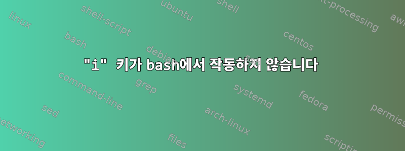 "i" 키가 bash에서 작동하지 않습니다