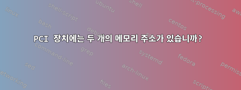 PCI 장치에는 두 개의 메모리 주소가 있습니까?