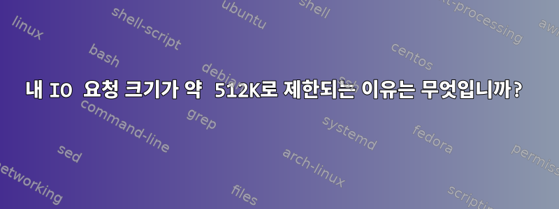 내 IO 요청 크기가 약 512K로 제한되는 이유는 무엇입니까?