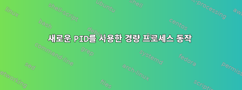 새로운 PID를 사용한 경량 프로세스 동작