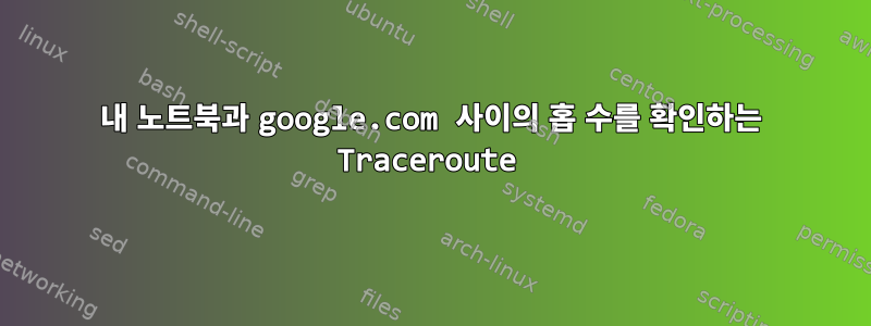 내 노트북과 google.com 사이의 홉 수를 확인하는 Traceroute