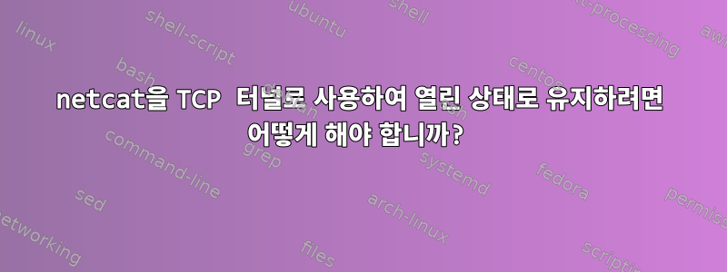 netcat을 TCP 터널로 사용하여 열린 상태로 유지하려면 어떻게 해야 합니까?