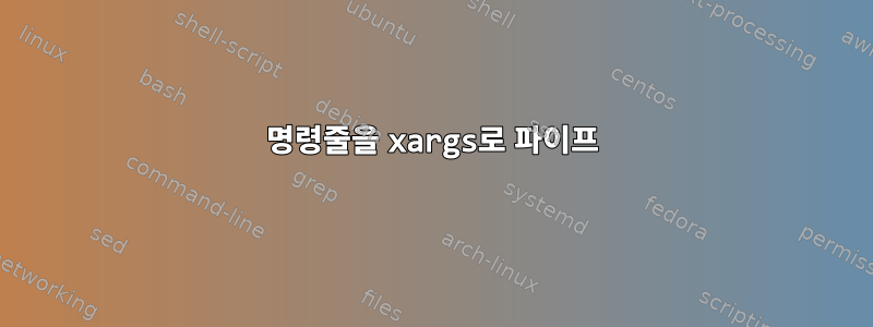 명령줄을 xargs로 파이프