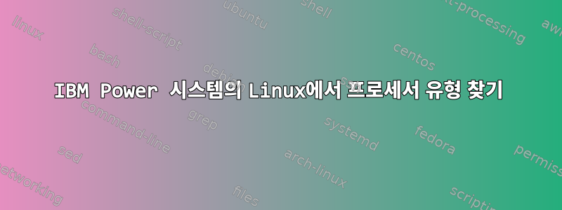 IBM Power 시스템의 Linux에서 프로세서 유형 찾기