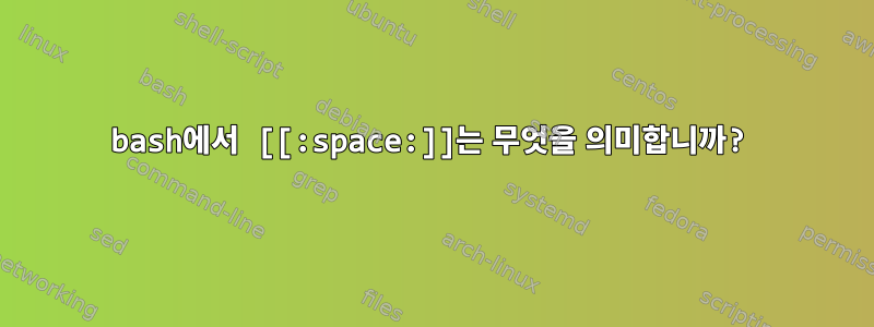 bash에서 [[:space:]]는 무엇을 의미합니까?