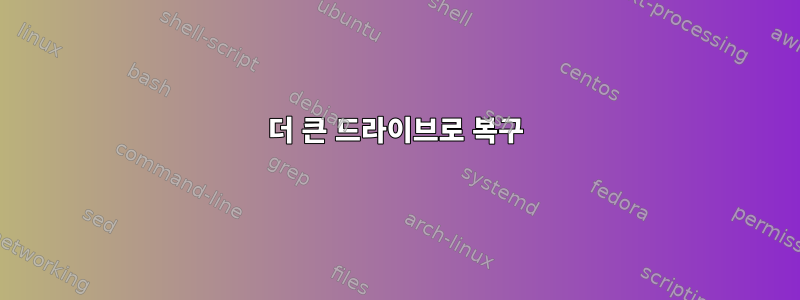 더 큰 드라이브로 복구