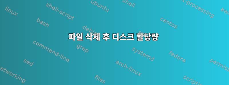 파일 삭제 후 디스크 할당량