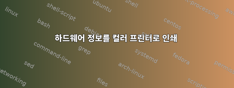 하드웨어 정보를 컬러 프린터로 인쇄