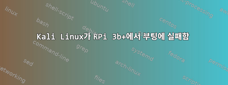 Kali Linux가 RPi 3b+에서 부팅에 실패함