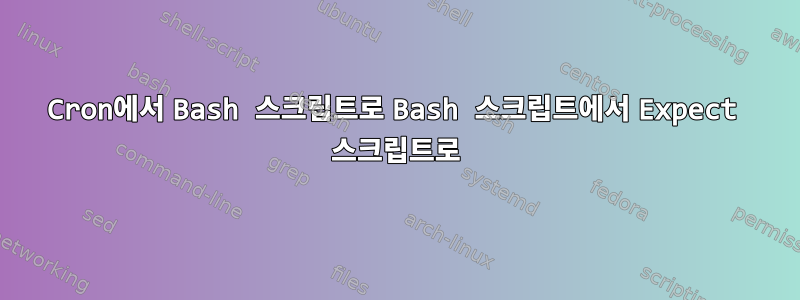 Cron에서 Bash 스크립트로 Bash 스크립트에서 Expect 스크립트로