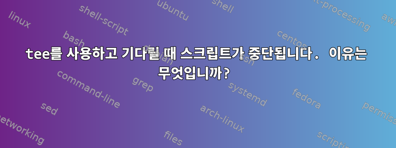 tee를 사용하고 기다릴 때 스크립트가 중단됩니다. 이유는 무엇입니까?