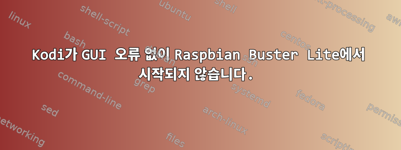 Kodi가 GUI 오류 없이 Raspbian Buster Lite에서 시작되지 않습니다.