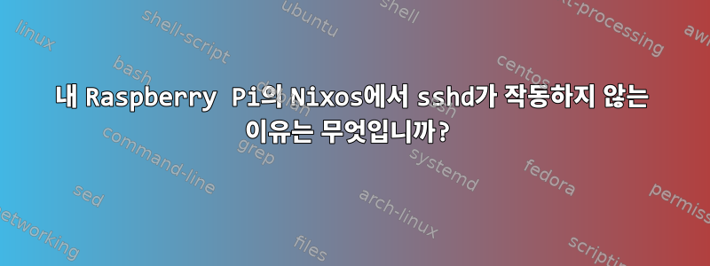 내 Raspberry Pi의 Nixos에서 sshd가 작동하지 않는 이유는 무엇입니까?