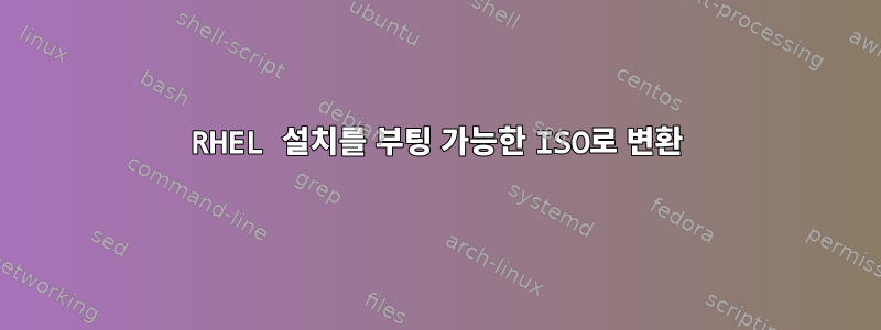 RHEL 설치를 부팅 가능한 ISO로 변환