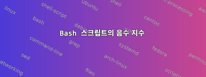 Bash 스크립트의 음수 지수