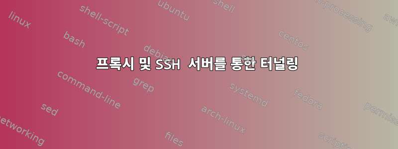 프록시 및 SSH 서버를 통한 터널링