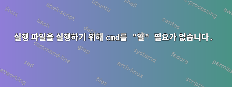 실행 파일을 실행하기 위해 cmd를 "열" 필요가 없습니다.