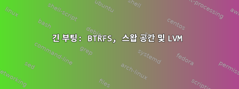 긴 부팅: BTRFS, 스왑 공간 및 LVM