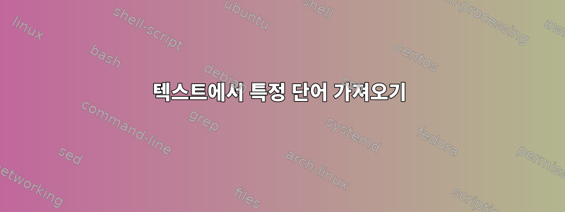 텍스트에서 특정 단어 가져오기