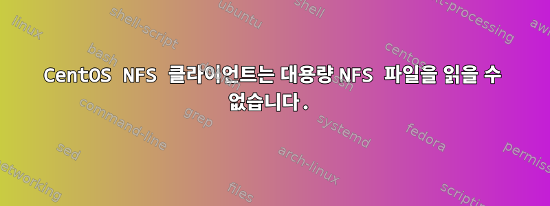 CentOS NFS 클라이언트는 대용량 NFS 파일을 읽을 수 없습니다.