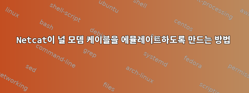 Netcat이 널 모뎀 케이블을 에뮬레이트하도록 만드는 방법