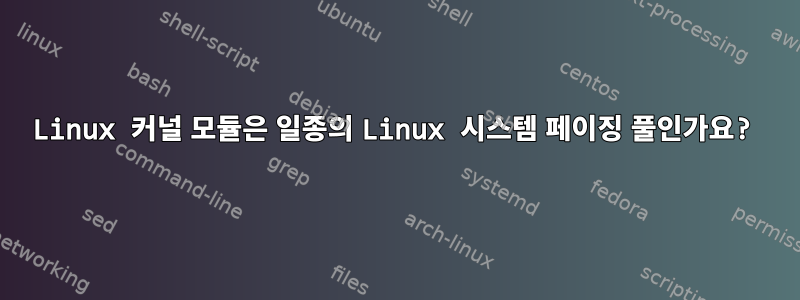 Linux 커널 모듈은 일종의 Linux 시스템 페이징 풀인가요?