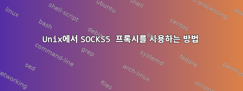 Unix에서 SOCKS5 프록시를 사용하는 방법