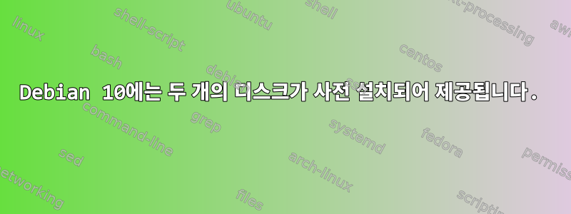 Debian 10에는 두 개의 디스크가 사전 설치되어 제공됩니다.