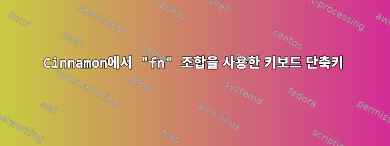 Cinnamon에서 "fn" 조합을 사용한 키보드 단축키