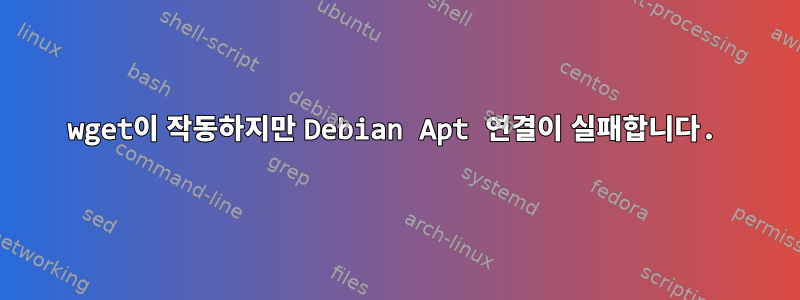 wget이 작동하지만 Debian Apt 연결이 실패합니다.