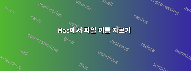 Mac에서 파일 이름 자르기